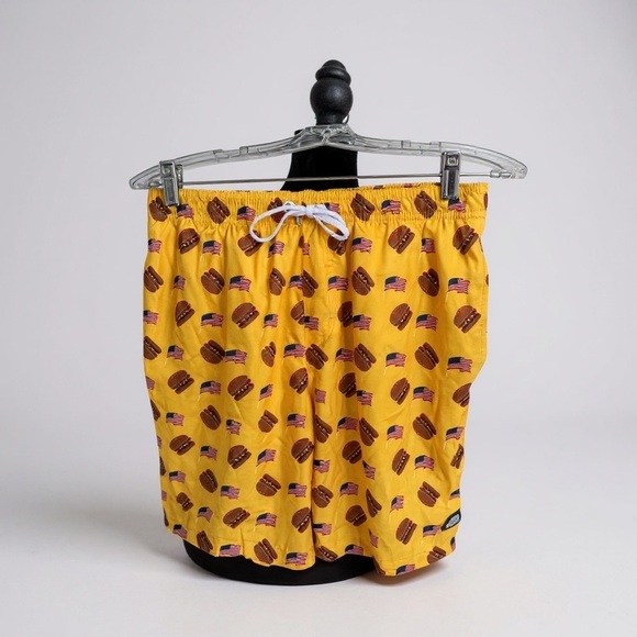 Brooklyn Cloth Other - Brooklyn Brklyn Cloth Mens Swim Trunk American Flag Hamburger  Patriotic- M